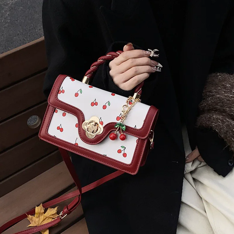 العصرية الصغيرة مربع حقيبة كروسبودي المرأة حقيبة يد جودة نمط جديد أزياء حقيبة الكتف رفرف الأسود #3