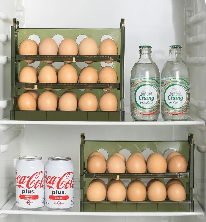 

1PC 2/3 Layer Egg Storage Box Creative Refrigerator Side Door Egg Storage Box Space Save Fresh Keeping Egg Box Kitchen Egg Tray