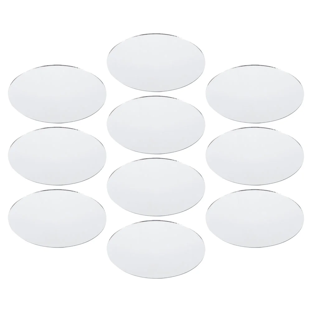 10 Pcs Oval Mirror Small Mirrors for Crafts Vanity Round DIY Lens Glass