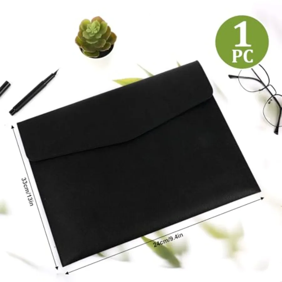 مجلد ملفات المستندات 1 قطعة بولي Leather الجلود A4 مجلد مغلف توسيع منظم الملفات مقاوم للماء محفظة سوداء حقيبة للتخزين مع I