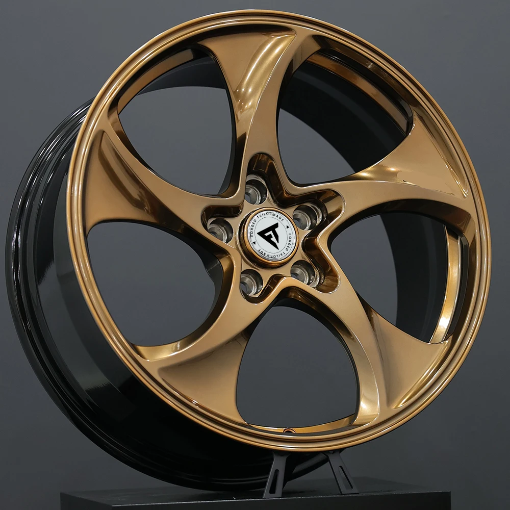 Black & blue Aluminium Alloy Forged Racing Car Wheels Five Spoke   Rim 17 18 19 20 21 22 23 24 8J 9J 10J
