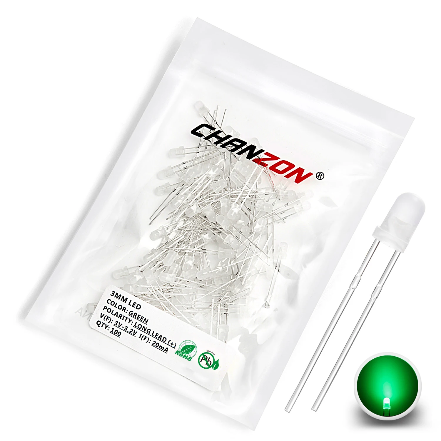Kit de 300 diodes électroluminescentes LED 3mm et 5mm - Rouge, Vert Kit de 300 diodes électroluminescentes LED 3mm et 5mm - Rouge, Vert