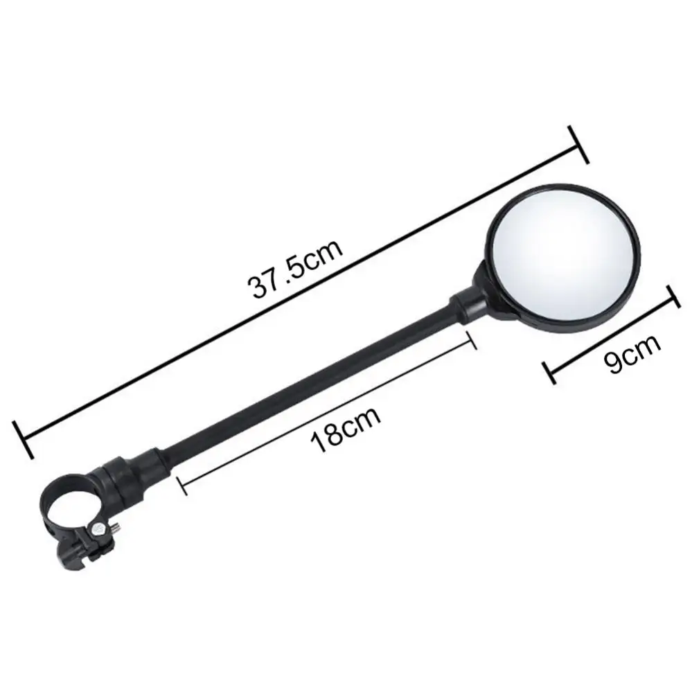 Mountain Bike Mirror Adjustable Long Handle Bicycle Rear View Glass Mirrors with Wide Angle for Mountain Road Bike