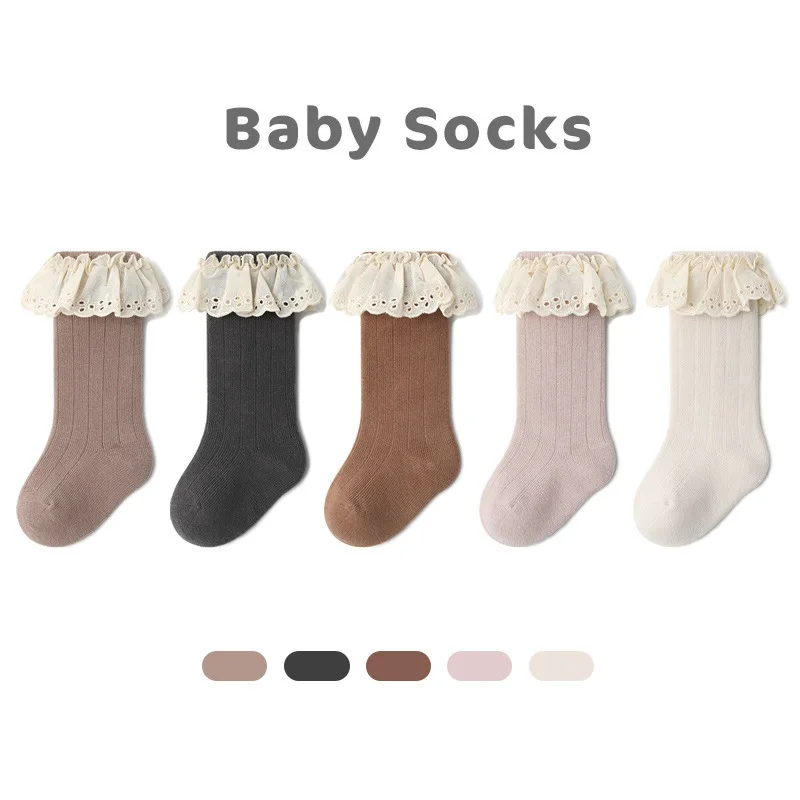 

Spring Autumn Children Baby Girls Boys Cotton Knee High Socks Princess Home Mid Calf Socks Kids Toddler Floor Non-slip Stockings