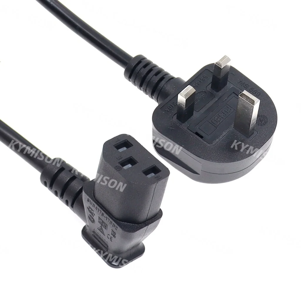 IEC320 C13 Right / Left Angle to UK 3 pins Main plug Extension Power Cable 1.8M AC Singapore Malaysia Plug Power Cable Lead Cord