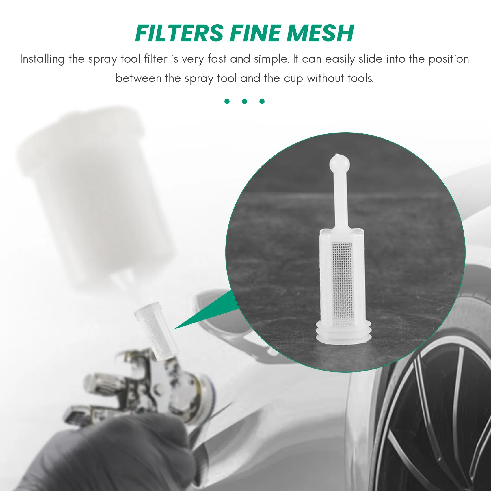 A76I-30Pcs Universal Spray Tool Filters Disposable HVLP Gravity Feed Paint Strainers Fine Mesh, White