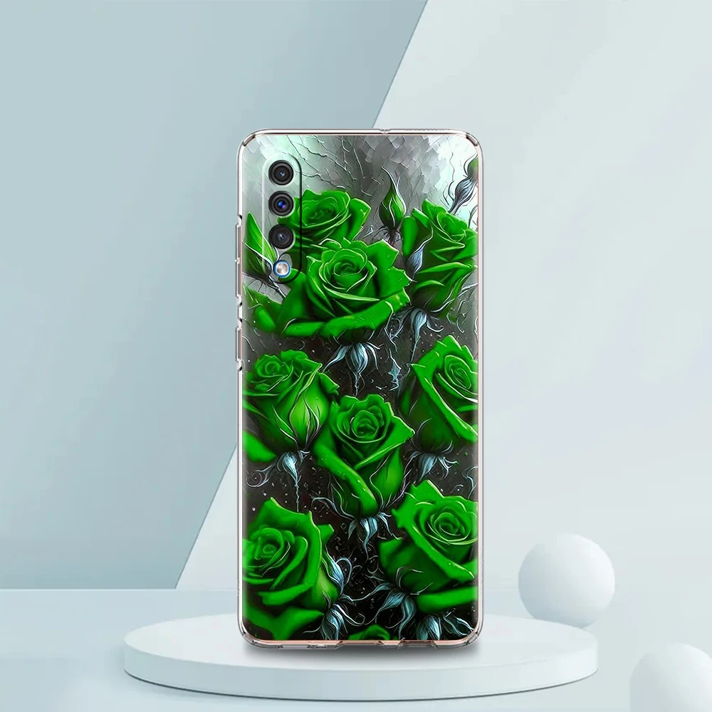 Colored Roses Transparent Phone Case for Samsung Galaxy A12 A50 A52 A70 A40 A10 A20 A30 A02 A03S A04 Cover Silicone Shell Capas