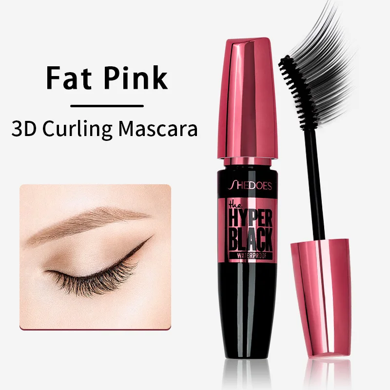 Shedoes-Mascara 3D noir pour extension de cils, brosse de maquillage, longue tenue, couleur or