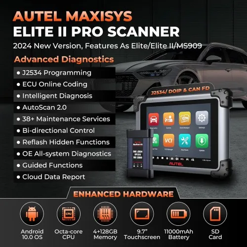 2024 MaxiSys Elite II Pro Elite2 Eliteii As Ultra MS908S J2534 Reprogramming Tool CAN FD & Do IP Smart Diagnostic Tools