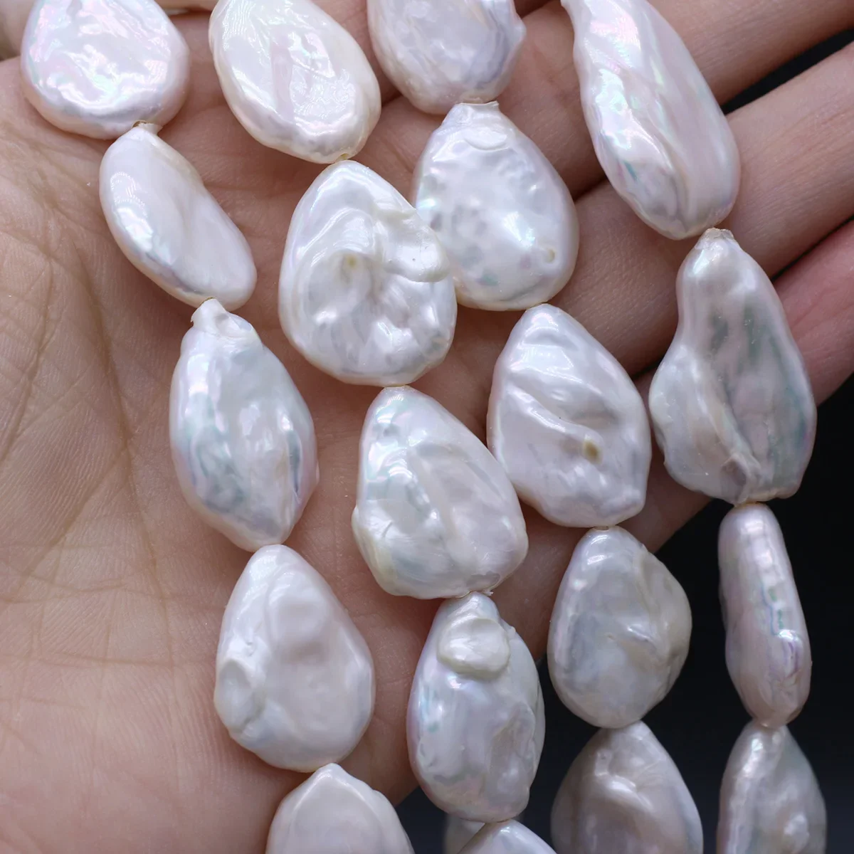 

10x20mm Teardrop Shape Natural Freshwater Pearl Beads Baroque Spacer Pearls Beads for Jewelry Making DIY Women Necklace Earrings