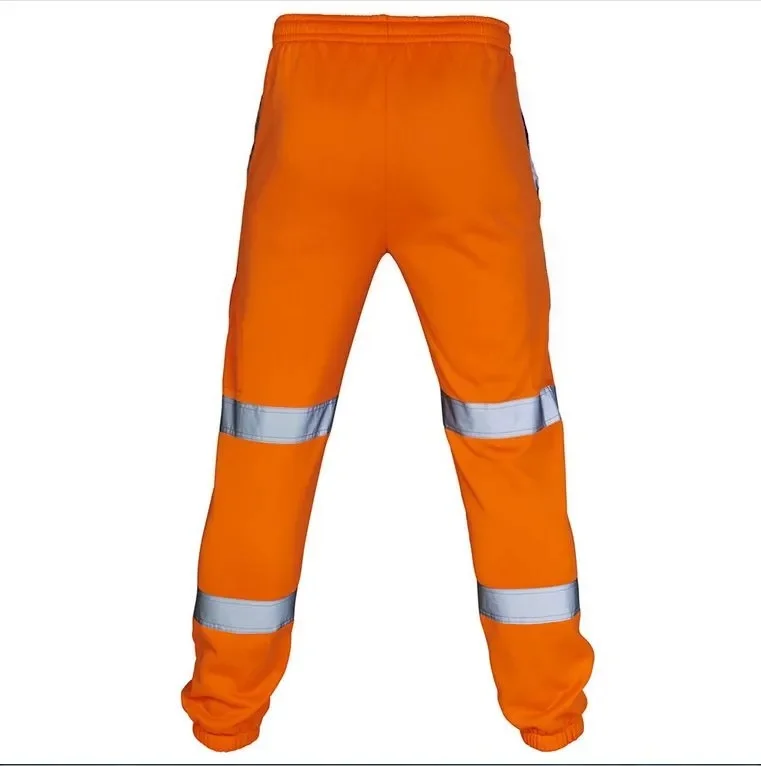 Sicherheitsarbeitskleidung, Beinbinden, Hygienehosen, Fluoreszierendes Orange-Gelb, Baustellenhygiene, Transportarbeitskleidung – Detail 4