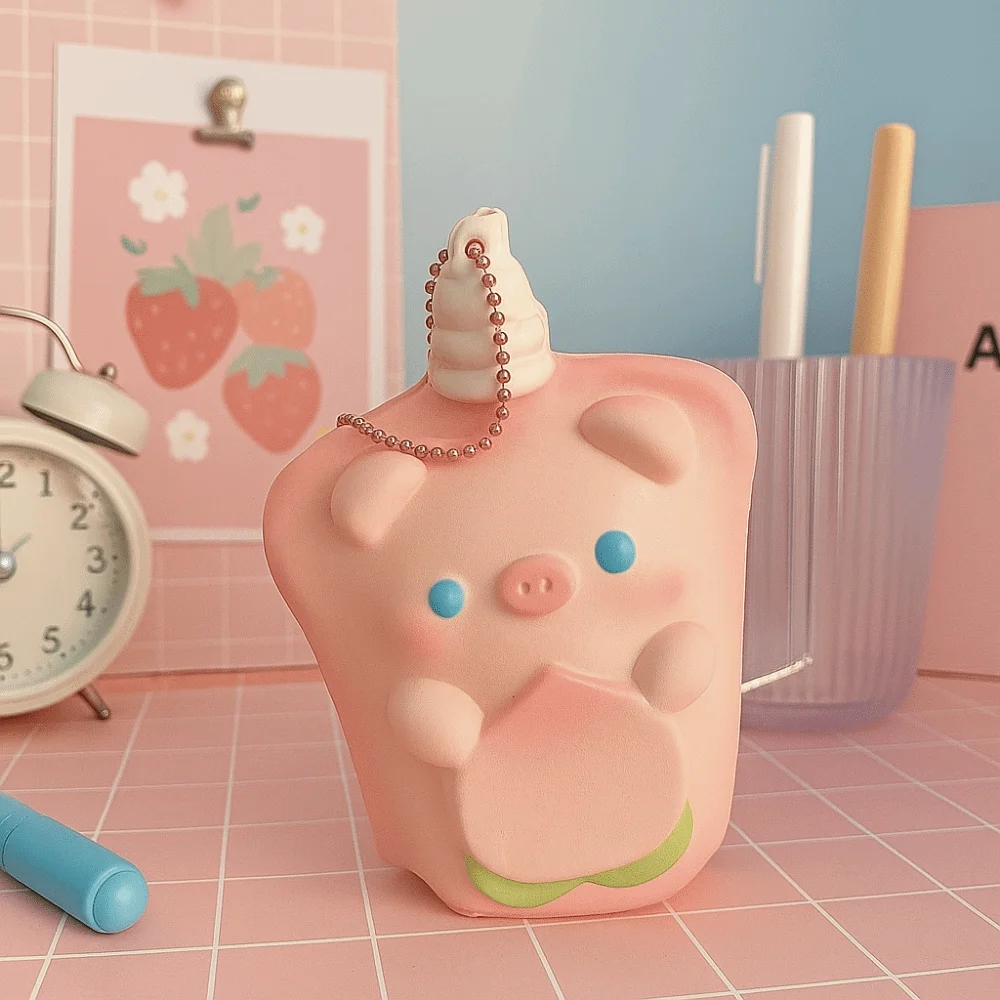 Wet Texture Little Pig Squeeze Toy Cute Design Rubbery Material Little Pig Pinch Toy Cartoon Original Release Soft Rubbery Toy