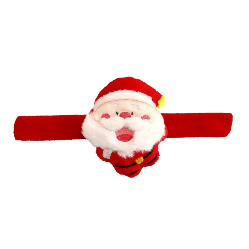 Fun Soft Christmas Clap Circle Toys Cartoon Santa Claus Christmas Slap Bracelet Animal Plush Plush Doll Slap Bracelet Gift