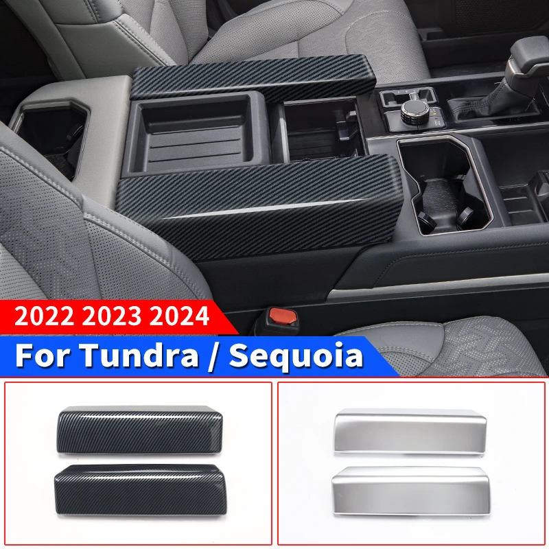 Suitable for 2022-2024 Toyota Tundra Sequoia car armrest box decoration stickers internal upgrade high-end modified accessories