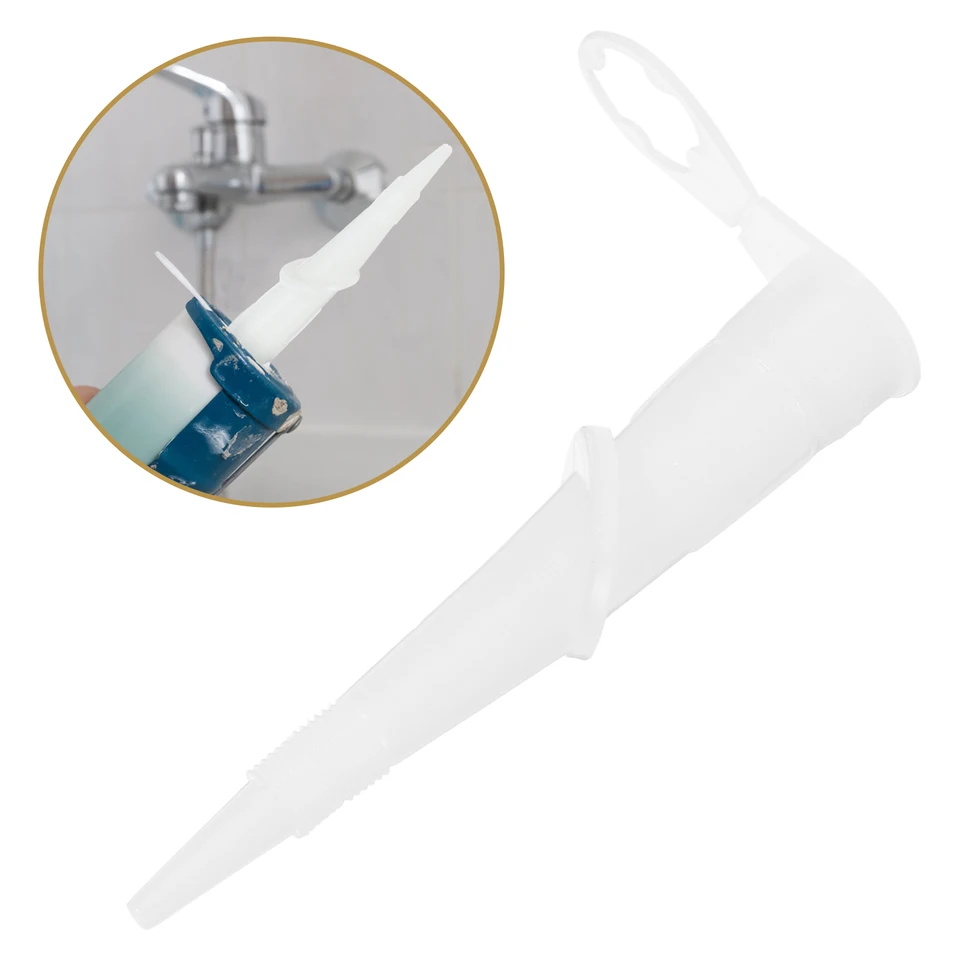 10-Pack Flexible Caulk Nozzle Tips – Rotatable Silicone Applicator For Tight Corners, Bathrooms & Windows (Hard Rubber)