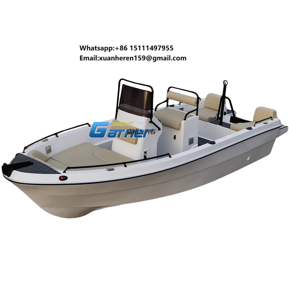 Gather Factory 17ft Fiberglass Fishing Boat for Fishing Customized 5M Fishing Boat Factory Direct Sale