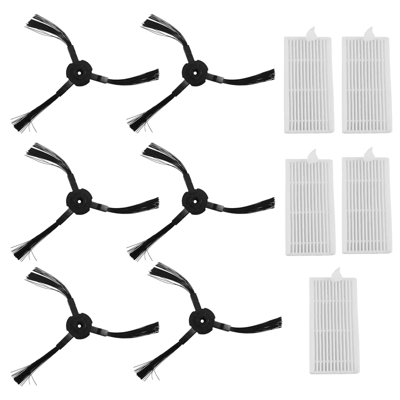 Baay 6x escova lateral + 5x filtro para lidl silvercrest ssr 3000 a1 aspirador de pó robótico acessórios substituição aspirador