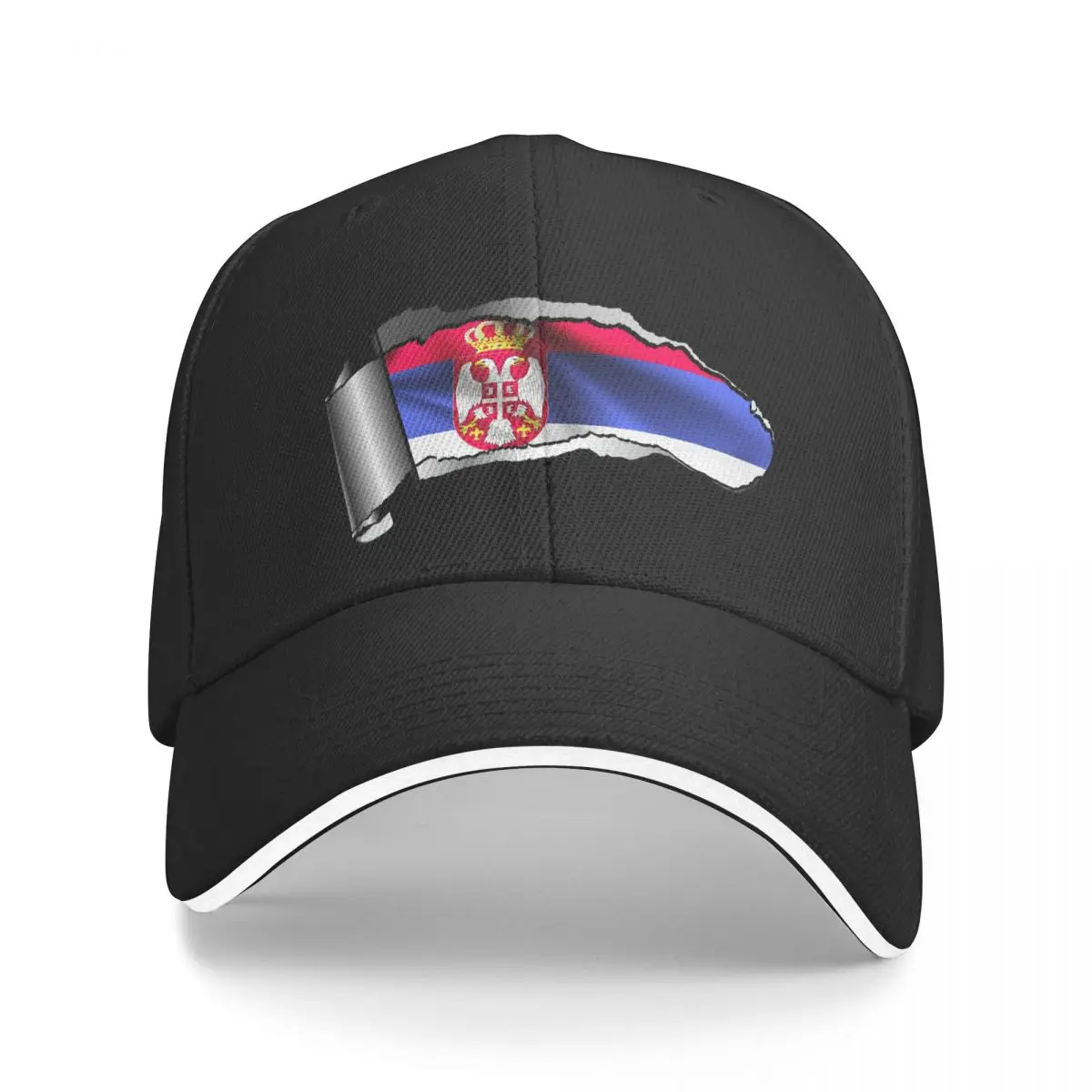 Fashion Ripped Open Gash Torn Serbia 3D Flag Summer Sun Baseball Cap Breathable Adjustable Male Outdoor Hat