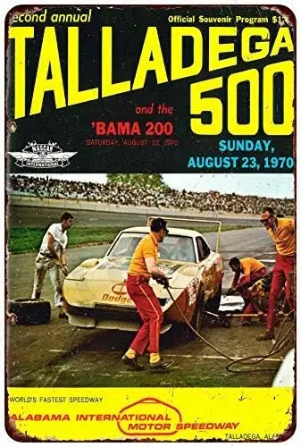 1970 Talladega 500 Speedway Rusty Look Wall Decor Metal Signs Vintage Car Tin Sign 8 x 12 inches for Cafe Club Man Cave Bar Home
