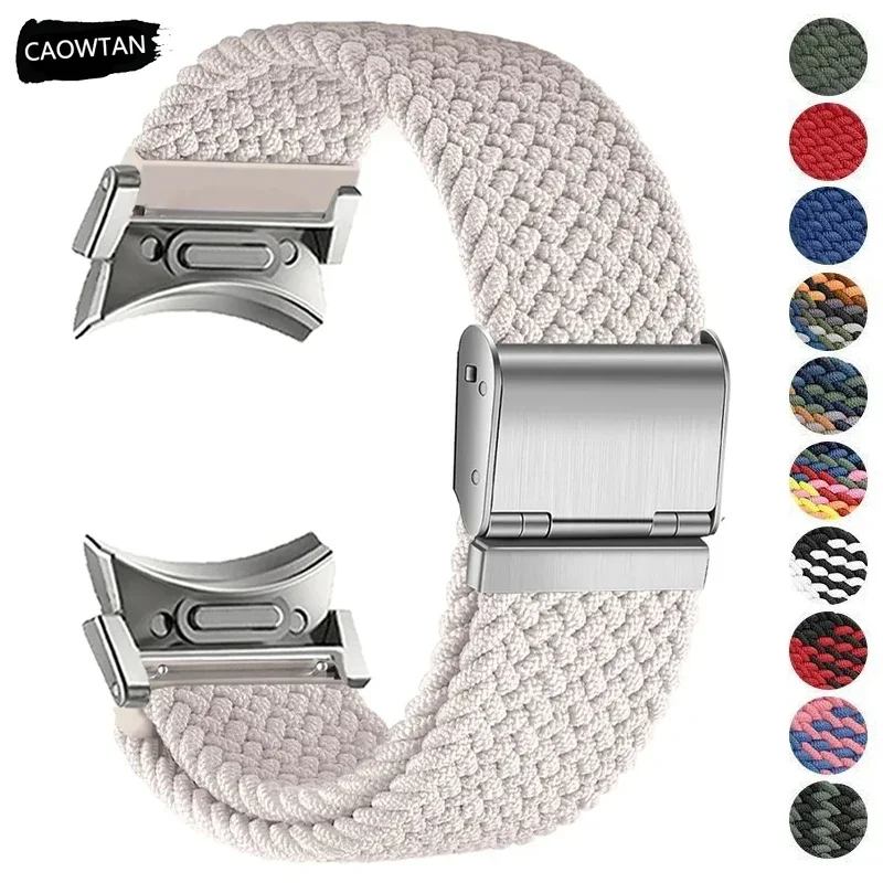 Correa de nailon para Samsung Galaxy Watch 4/5/6, pulsera clásica de 20mm, 44mm, 40mm, 43mm, 47mm, 5Pro, 45mm, sin huecos