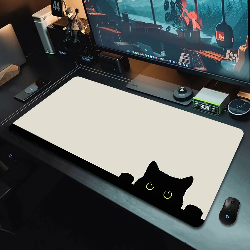 XXL Mouse Pad Cute Simple Cat Large Gamer Keyboard Desk Mouse Mat 900x400cm Carpet Rubber Tapis Souris Notebook Gaming Mousepad