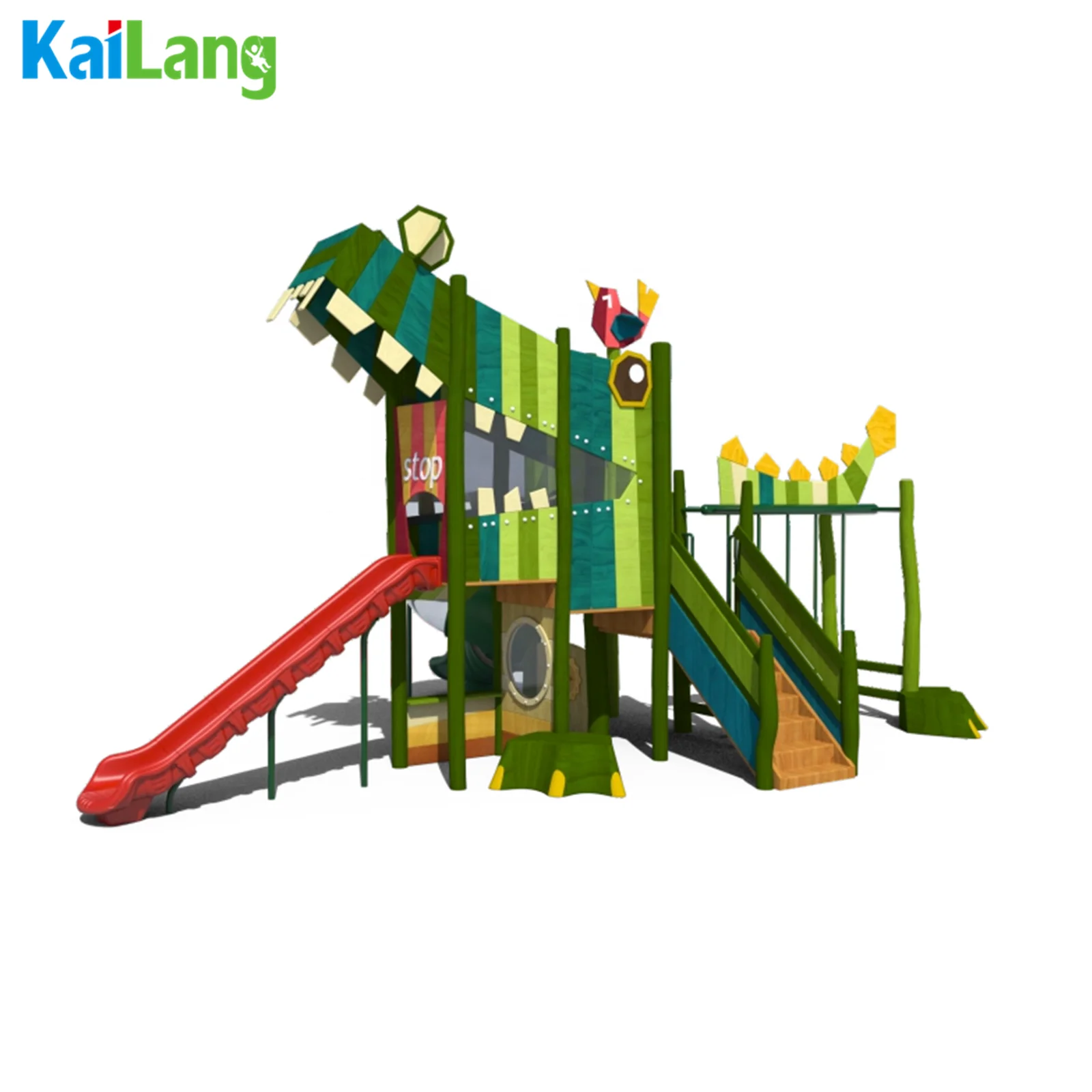 Customized and Charming Design Dinosaur Playground Children's Outdoor Wooden Toy Park Amusement Park Equipment