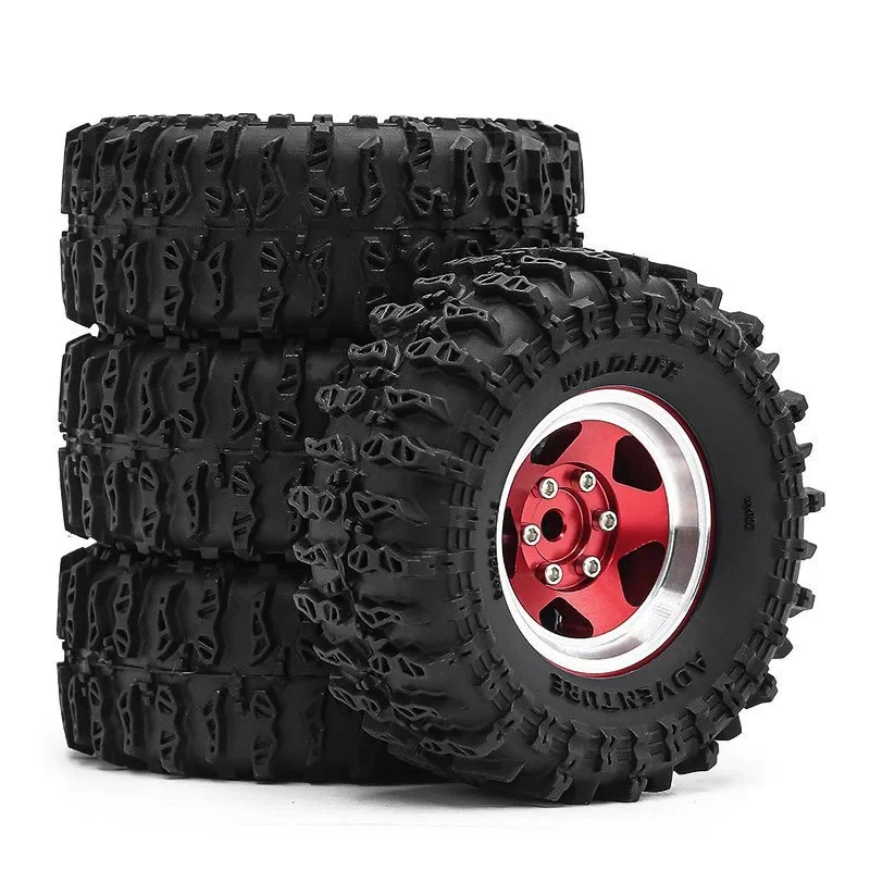 

1.3" Beadlock Wheels and Tires for 1/18 TRX4M FCX18,1/24 Axai1 SCX24 FCX24 RC Crawler Car,4PCS