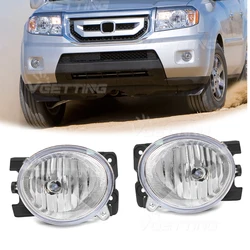 Car Fog Lamps For Honda Pilot 2009 2010 2011 Halogen Fog Lights Daylights Front Bumper Headlights DRL Daytime Running Lights 12V