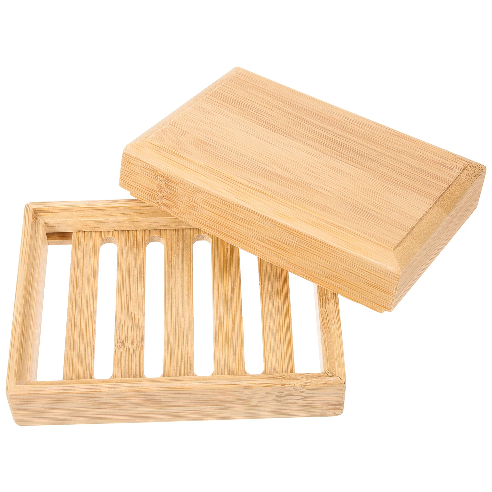 Bamboo Vintage Soap Dish Storage Rack Laundry Holder Tray for Bathroom Case Draining Stand