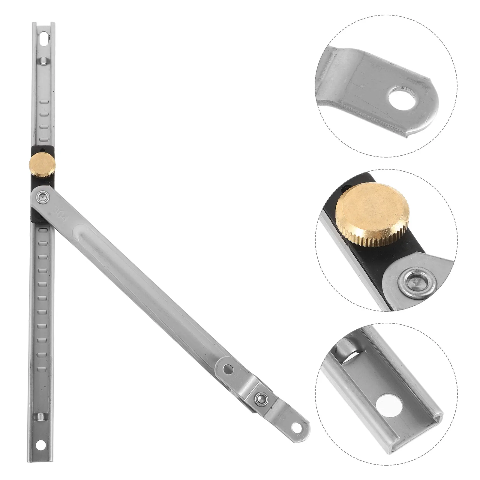 

Adjustable Sliding Bar Anti-Fall Bracket Lock Bar Easy Install Silver Locks Inside Stopper Prevent Blow Shut Bars Security