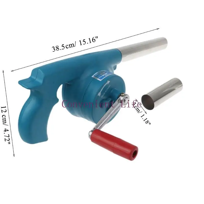 L1EE منفاخ يدوي صغير محمول للشواء منفاخ للشواء المنزلي والتخييم والطبخ