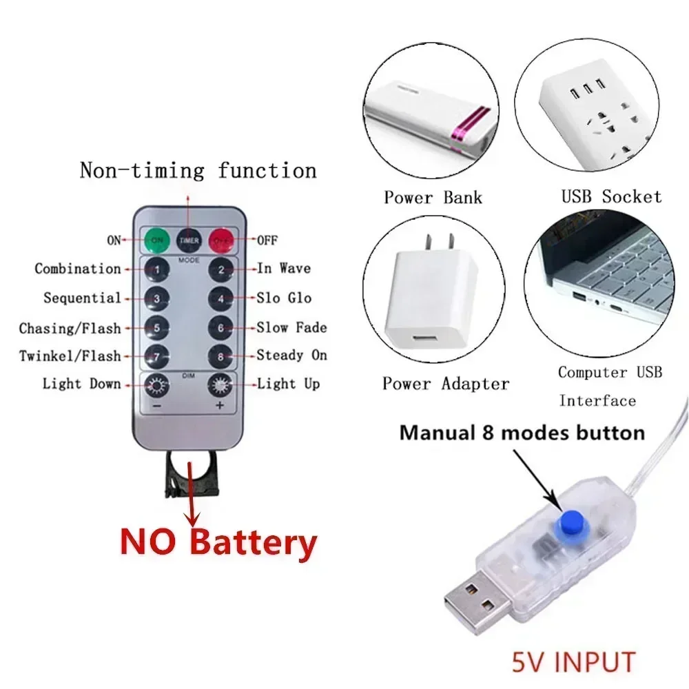 السنة الجديدة 2026 نجف يُعلق بالسقف LED الستار سلسلة أضواء 8 طرق أضواء غرفة نوم رائعة USB بالطاقة حفلة عيد الميلاد ديكور