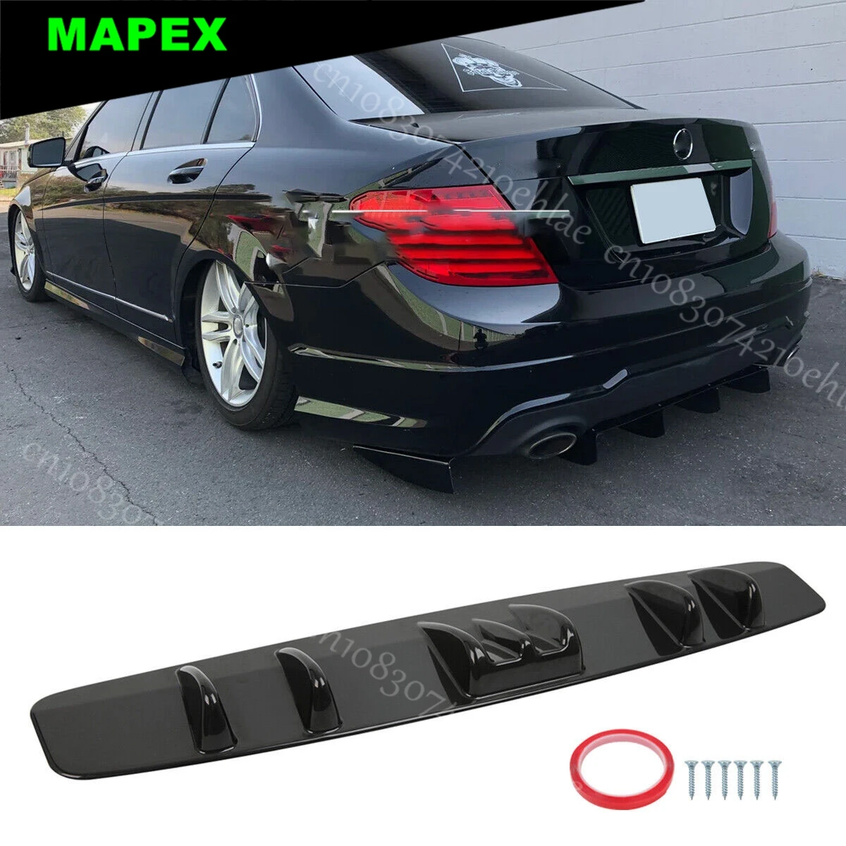 

33 "диффузор заднего бампера, сплиттер, спойлер, глянцевый для Mercedes Benz W204 C300 C350