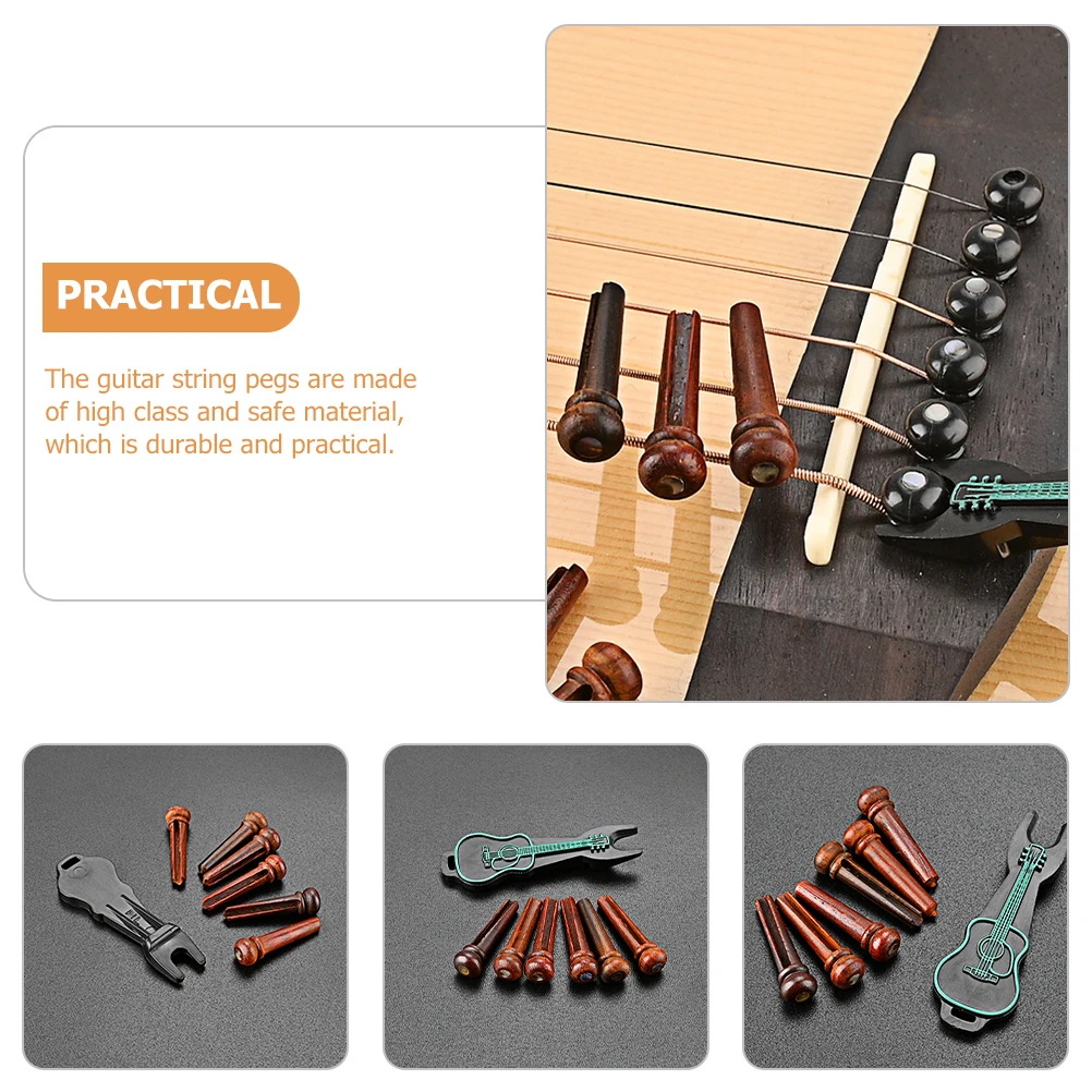 

1 Set Bridge Pins String Pegs With Pin Puller Durable Smooth No Burr Easy To Use Professional Accessories Replacement Gift For