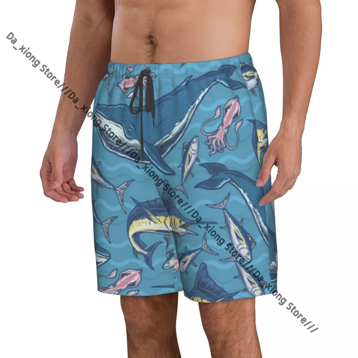 Ocean Animals Colorful-pattern Quick Dry Swimming Shorts For Men Swimwear Swimsuit Trunk Bathing Beach Wear