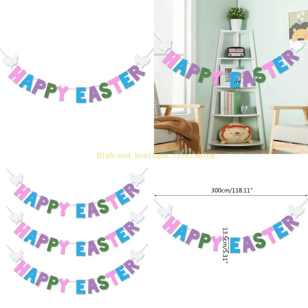 

L9NB 3 шт. фетровый кролик с Пасхой для баннера-гирлянды настенный овсянка флаг Decora