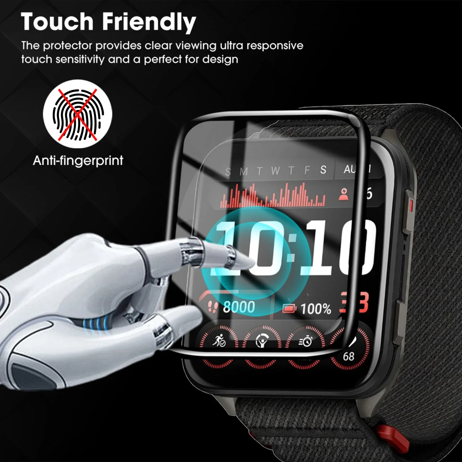 Garmin Venu X1 용 3D 곡선 가장자리 필름 Garmin Watch VenuX1 보호 필름 용 전체 범위 긁힘 방지 소프트 스크린 보호기