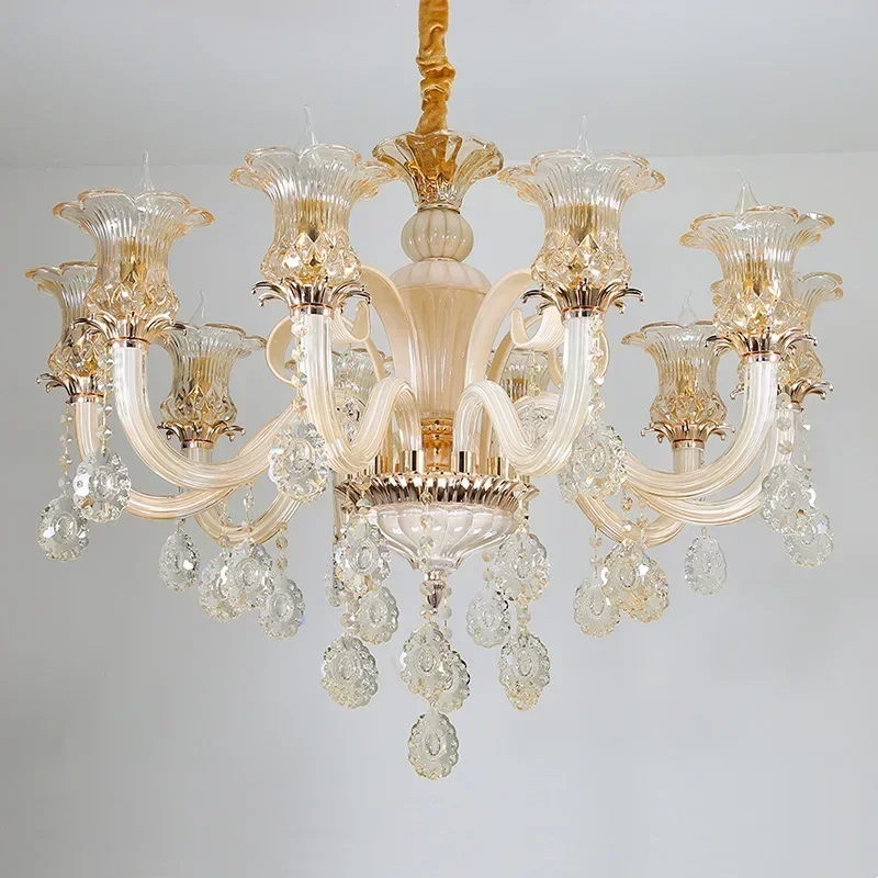 

Simple European Crystal Chandelier Atmosphere, Bedroom Light Living Room European Style Pandant Light Home Lighting