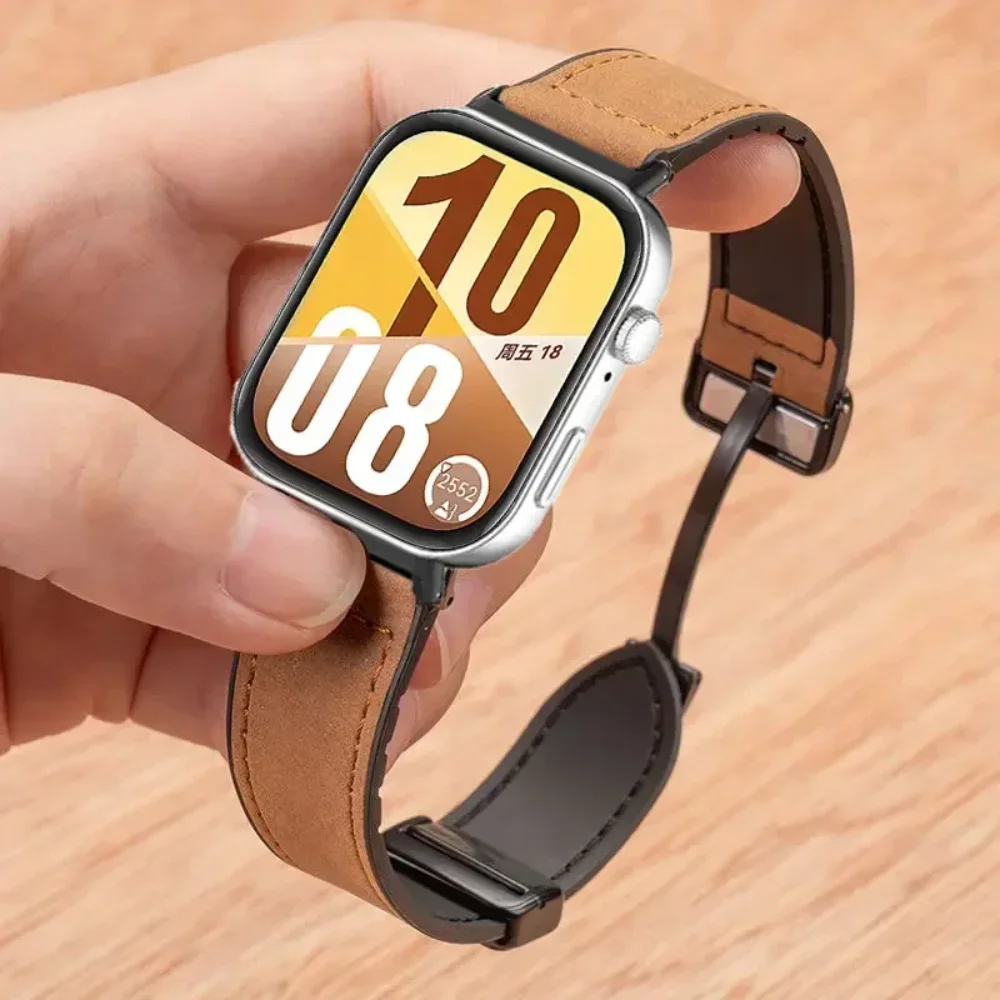 Кожаный + силиконовый браслет для Huawei Watch Fit 4, ремень с магнитной застежкой, ремешок для часов Huawei Watch Fit 4pro/Fit 3, аксессуары для ремешков