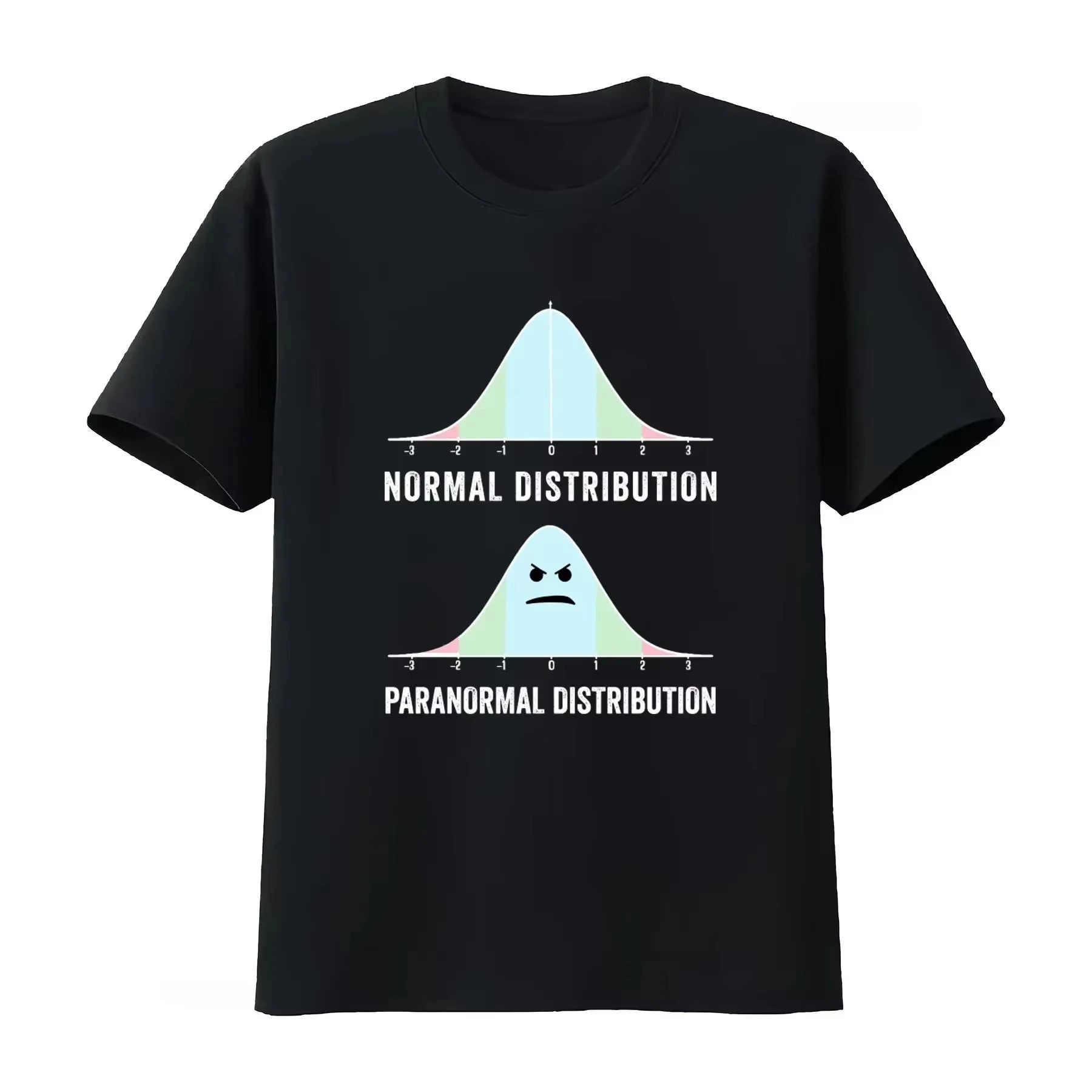 Funny Paranormal Distribution T Shirt for Math Science Geeks Normal vs Design vintage Washed Comfortable homme Versatile