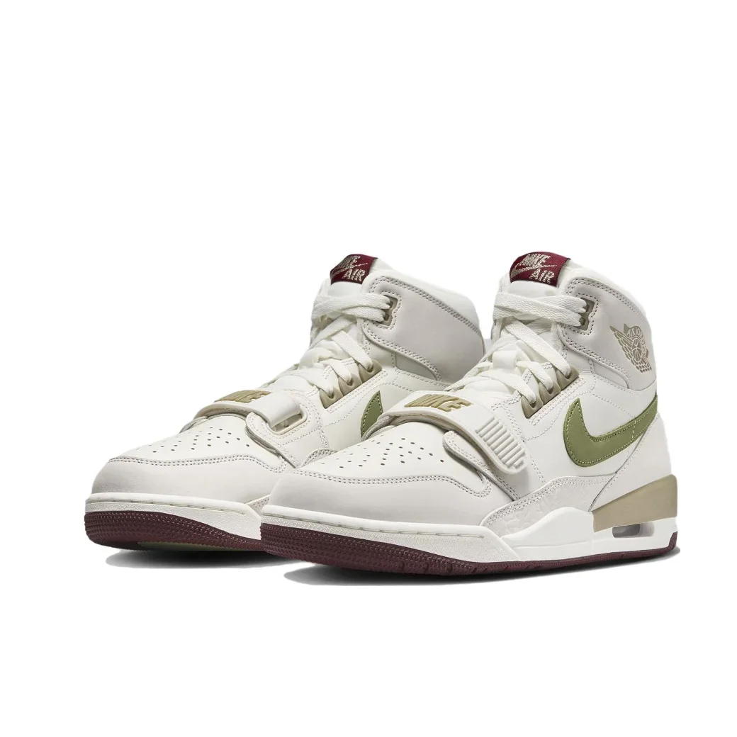 Nike New Listing Legacy 312 High Men's Retro Basketball Shoes Shock Absorbing Anti-skid Wear-resistant White