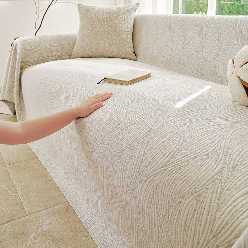 Memory Foam Fabric Sofa Blanket Cat Scratch Resistant Anti-Hair Sticking One-Piece Full Coverage Sofa Cover Universal Slipcover