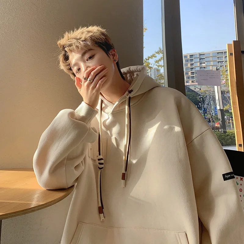 

Spring Autumn Men's Hoodie Casual Loose Fit Printed Sweatirt Large Size Overhead Sportswear Trendy Youth Clothing