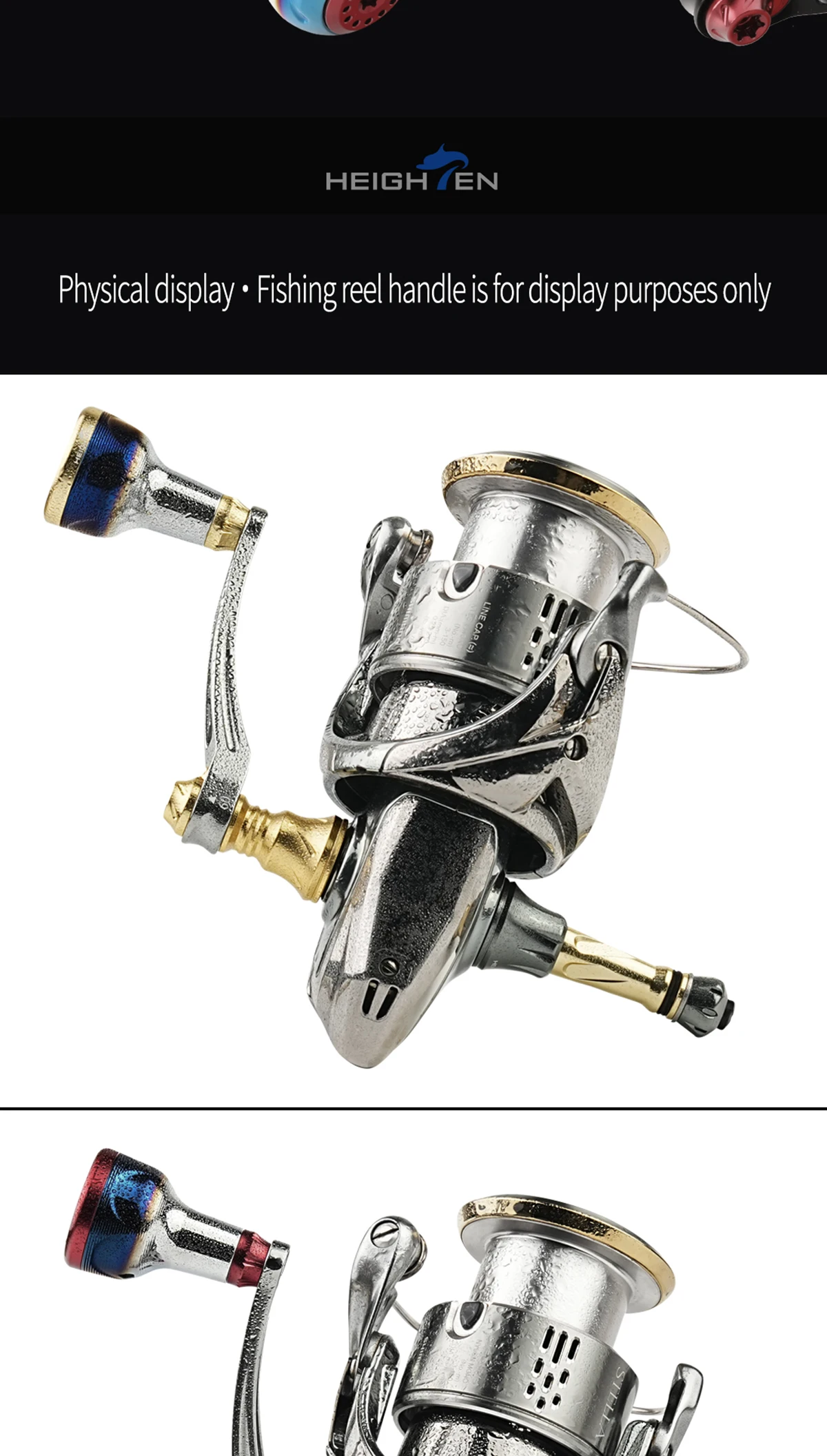 HEIGHTEN Spinnrolle mit Einzelgriff 55mm Austauschbar auf 60mm mit Knopf – Ersatzteile für Spinnrollen zum Bassangeln – Detail 16