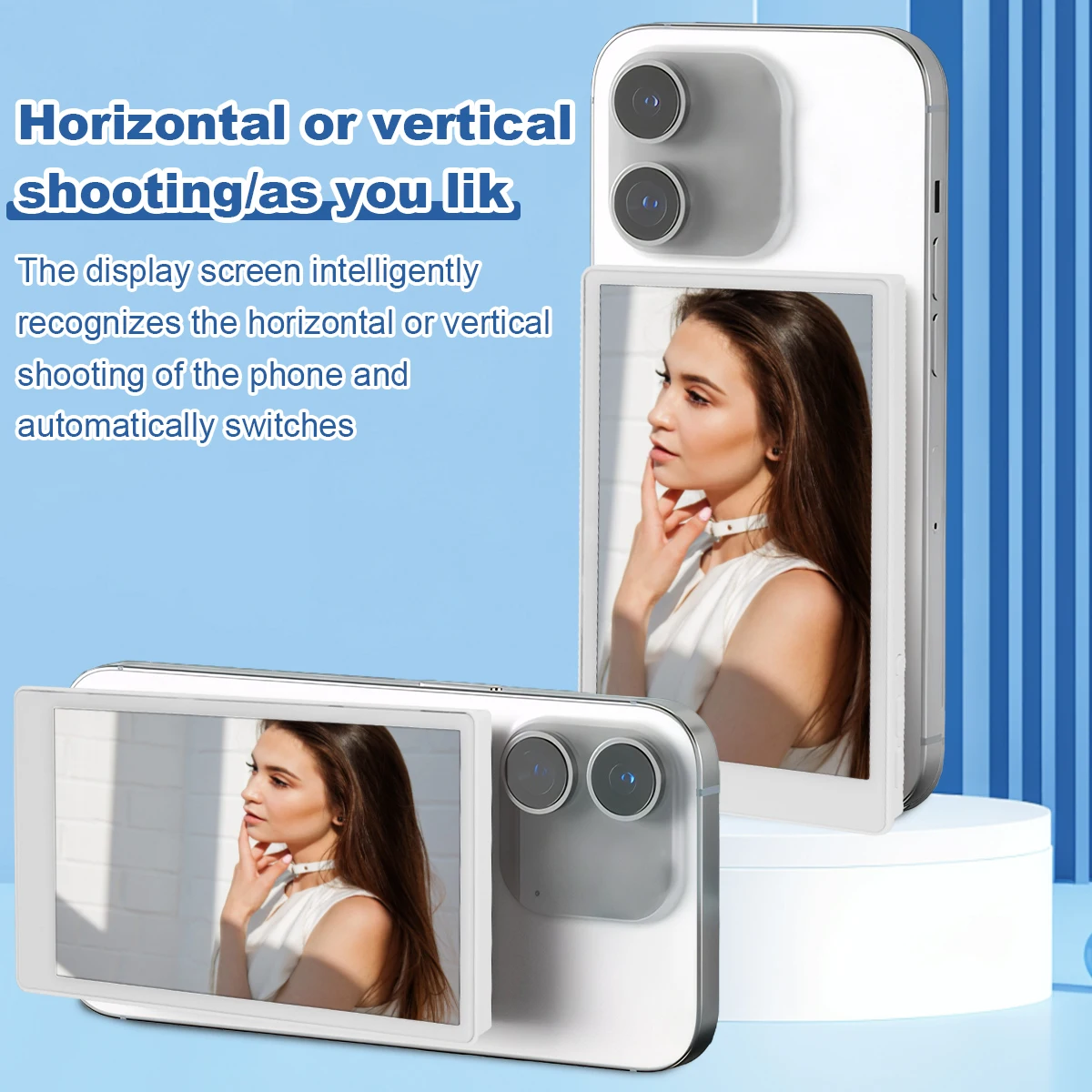 

Магнитный смартфон, монитор для селфи, Full HD, беспроводной Bluetooth, монитор заднего экрана камеры для видеоблогов, селфи, живого видео