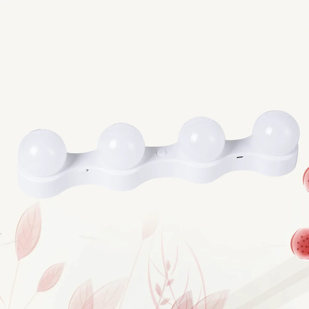 Luz de Espelho LED com 4 Lâmpadas, Luminária Portátil para Maquiagem com Ventosa, Acessório Brilhante para Maquiagem em Casa, Viagem e Banheiro