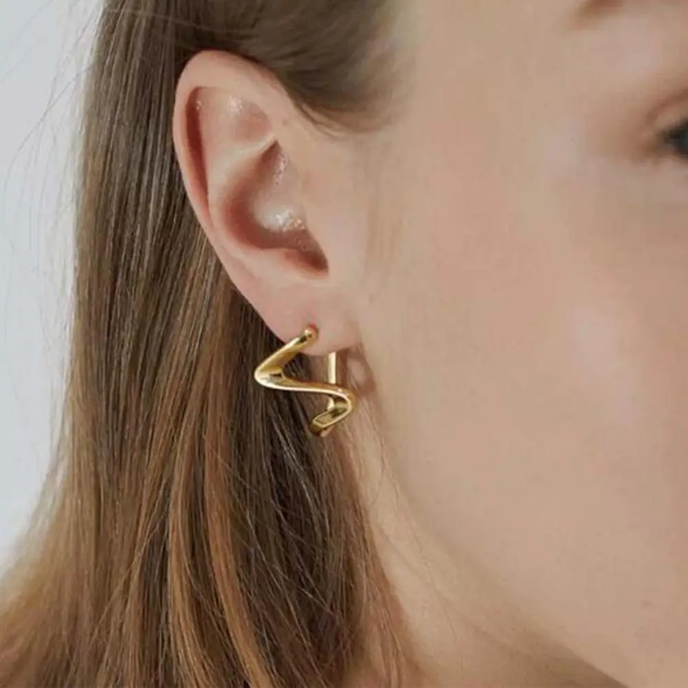 Versatile Jewelry Fine Workmanship Earrings 1 Pair Huggie Earrings for Women Small Minimalist Hoop Earrings Simple Geometric