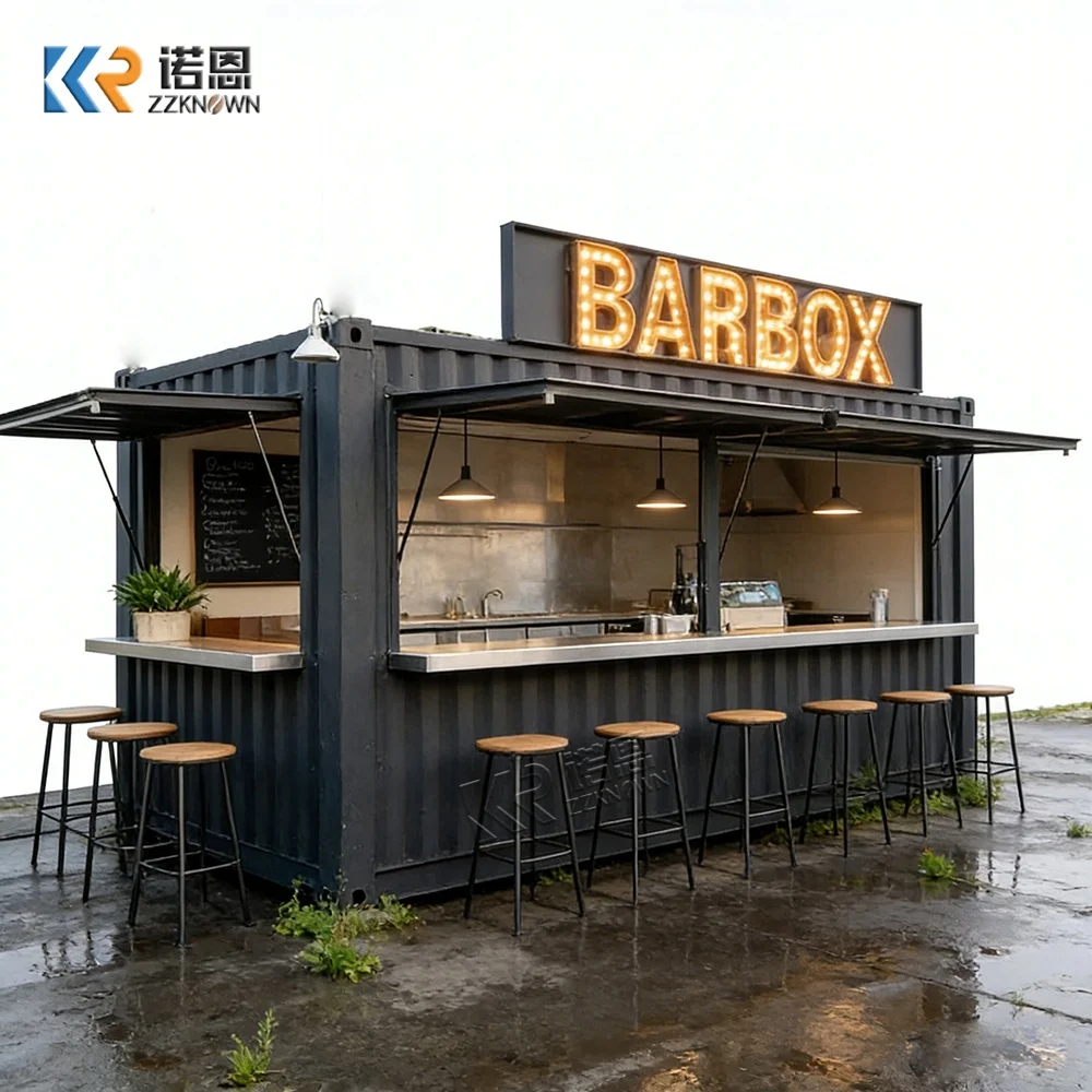 Hot Sale Shipping Container Bar Fast Food Restaurant Design Container Cafe/shop/booth Container Restaurant With Kitchen