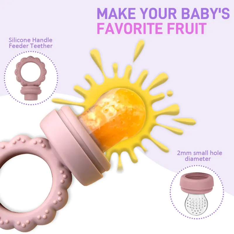 Baby Fruit Feeder and Mini Freezer Bite Tray Set, Breast Milk Popsicle Molds, BPA-Free, Safe for Baby-Led Weaning, Suitable for