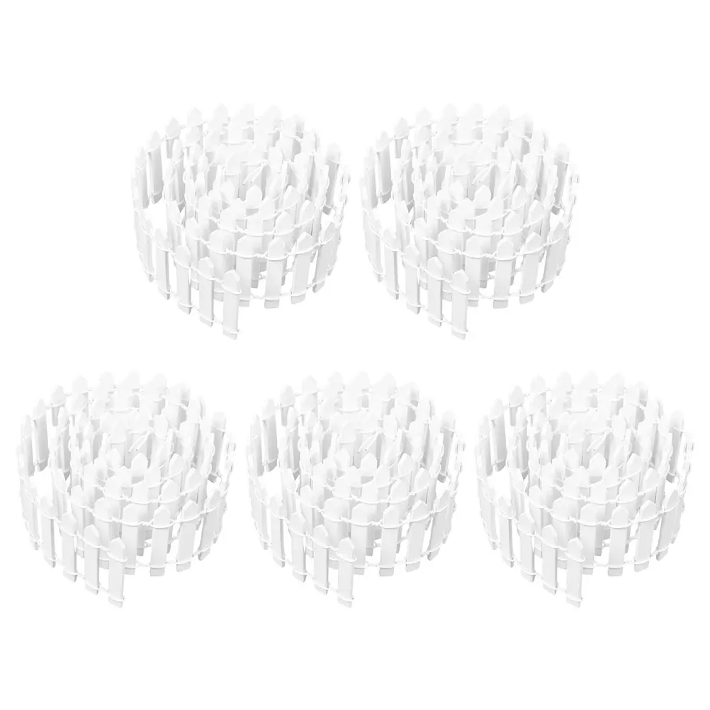 

5 Pcs Miniature Garden Fence Dollhouse Accessories Fairy Decor Picket Edging White for Crafts Decorate